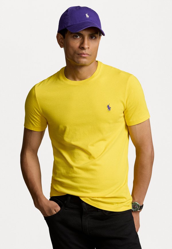 CUSTOM SLIM FIT JERSEY CREWNECK T-SHIRT - Basic T-shirt - lemon rind