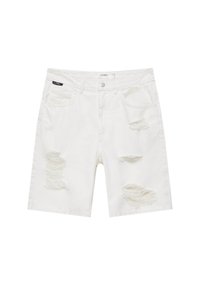 PULL&BEAR Shorts vaqueros - white