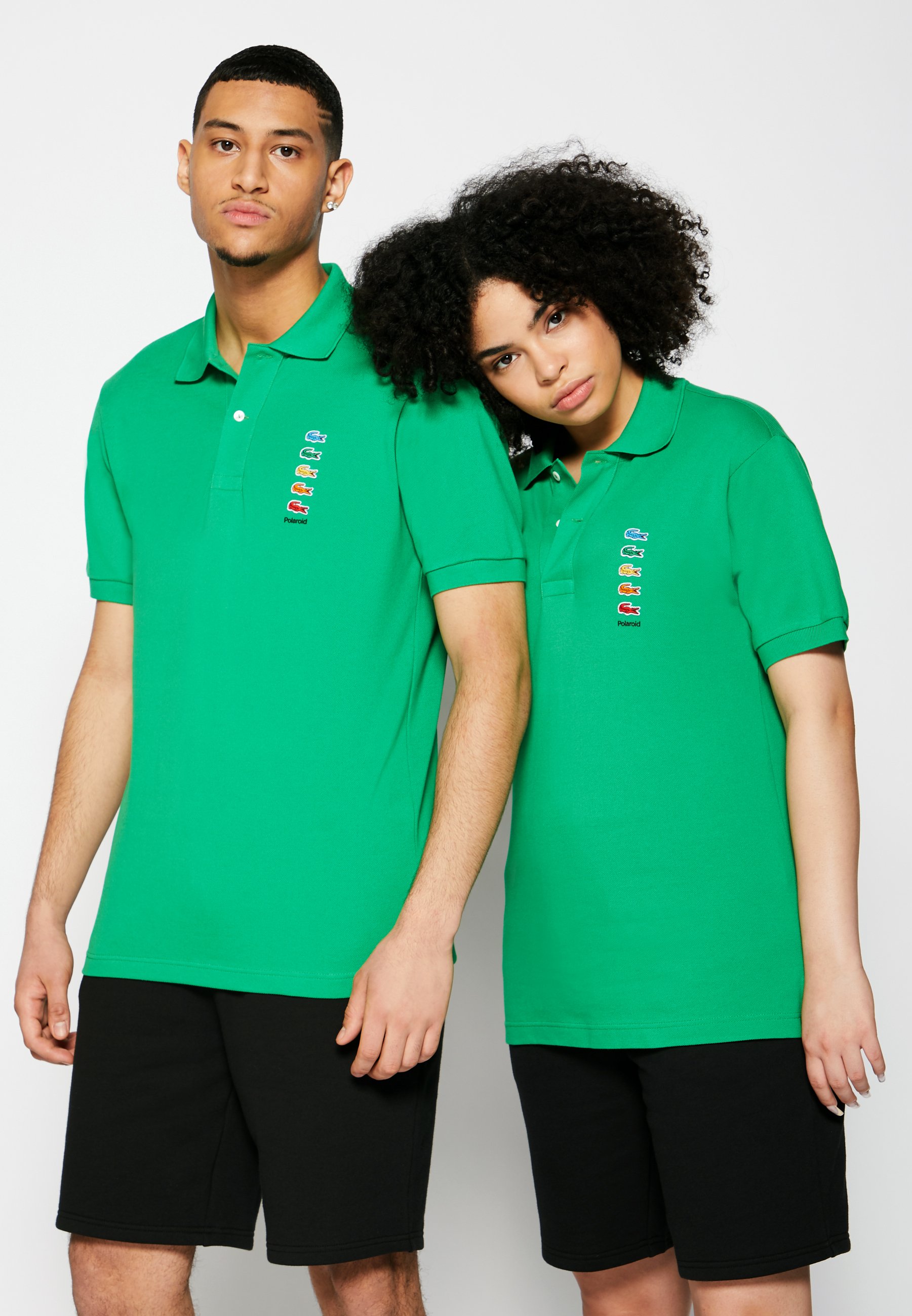 Polo Lacoste x Polaroid classic fit à rayures colorées - Polo Homme Lacoste  - Iziva.com