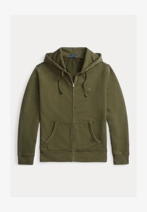 Polo Ralph Lauren GARMENT-DYED FLEECE FULL-ZIP HOODIE - Sweat zippé - company olive
