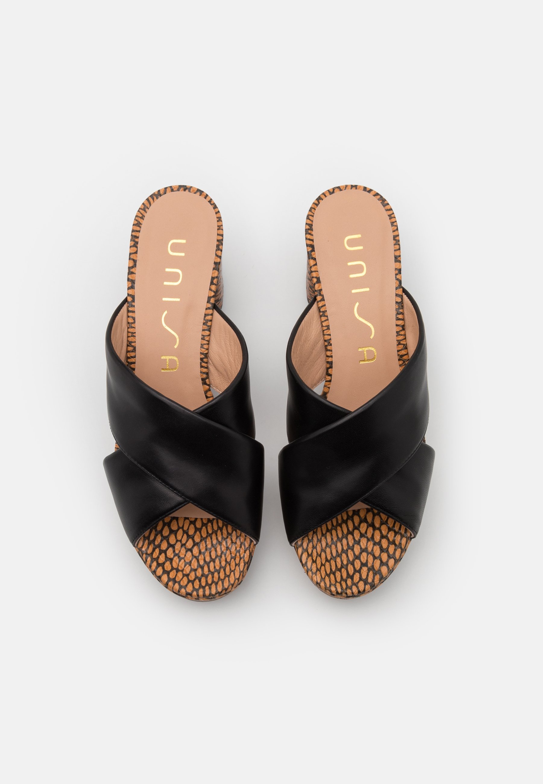 Unisa NALINI - Muiltjes met hak - black/arga/Zwart - Zalando.be