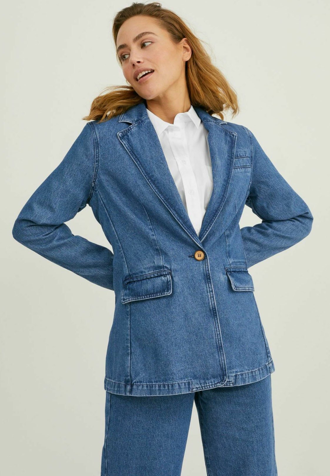 C\u0026A Cazadora Vaquera Caqui | Chaquetas Mujer | HyattConcept