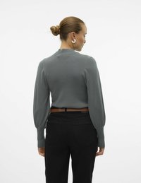 Vero Moda VMHOLLYKARISPUFF HIGHNK GA BOO - Strickpullover - balsam green