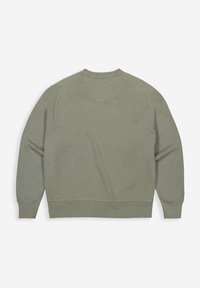 Langsleeve crewneck sweatshirt in gedempt groen. Zachte stof met geribde manchetten en zoom, met een simpel, strak ontwerp en geen zichtbare patronen.