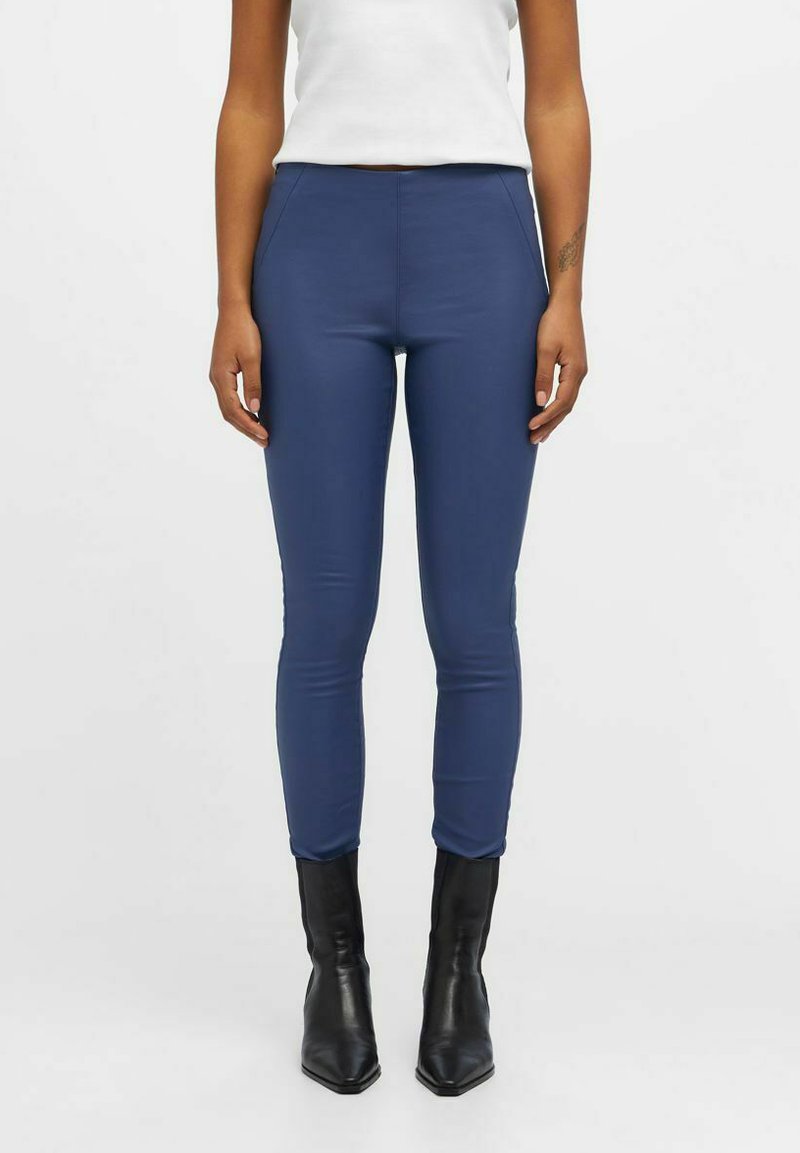 Object OBJBELLE COATED - Leggings - Byxor - blue indigo