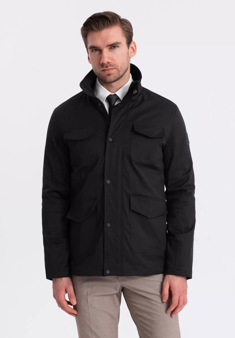 Ombre - WITH HIGH COLLAR - Light jacket - black, Enlarge