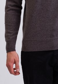 CASH-MERE STEHKRAGEN  - Strickjacke - taupe melange