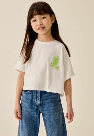 Next, REGULAR FIT - BOXY GRAPHIC T-SHIRT  . - Printtipaita - white matcha