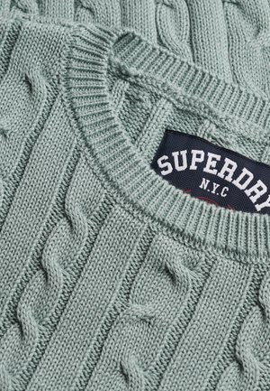 Superdry & Co, SUPERDRY ESSENTIALS SD&CO CABLE KNIT JUMPER.. - Trui - light jade green