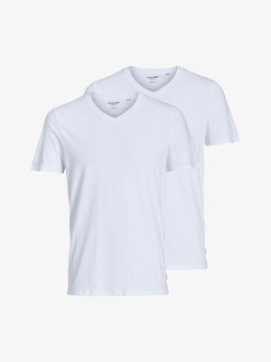 JACBASIC V-NECK TEE 2 PACK - Apatiniai marškiniai - white