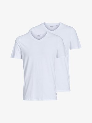 JACBASIC V-NECK TEE 2 PACK  - Potkošulja - white