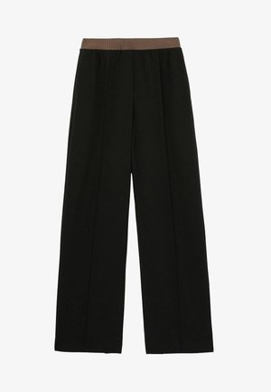Reiss REGULAR FIT - WIDE-LEG ELASTICATED WAIST - Auduma bikses - black