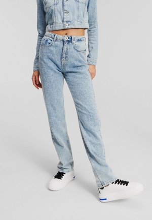 Karl Lagerfeld Jeans HIGH-RISE BOUCLE  - Džínsy s rovným strihom - light blue boucle