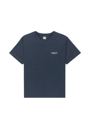 Camiseta de manga corta azul marino con "ELEMENT CO. SINCE 1992" impreso en blanco en el lado izquierdo del pecho.