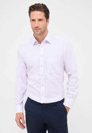 Lichtpaarse geblokte button-up shirt met lange mouwen en een borstzak, voorzien van zilveren hardware en een getailleerde pasvorm.