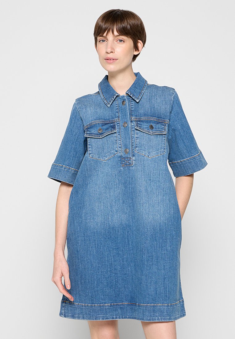 Numph Jeansjurken blauw