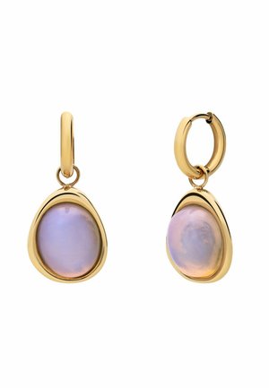 Earrings - gold white opal