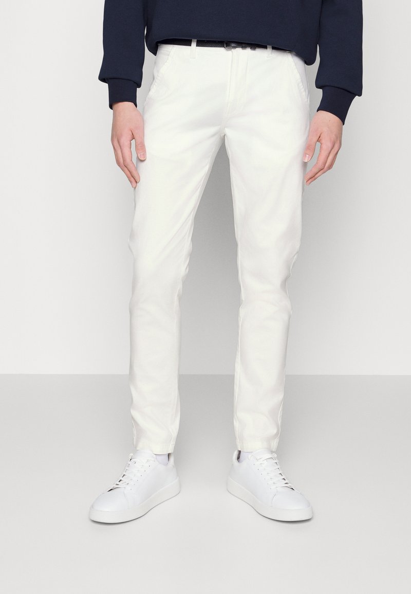 Lindbergh CLASSIC BELT - Vászonnadrágok - cream white