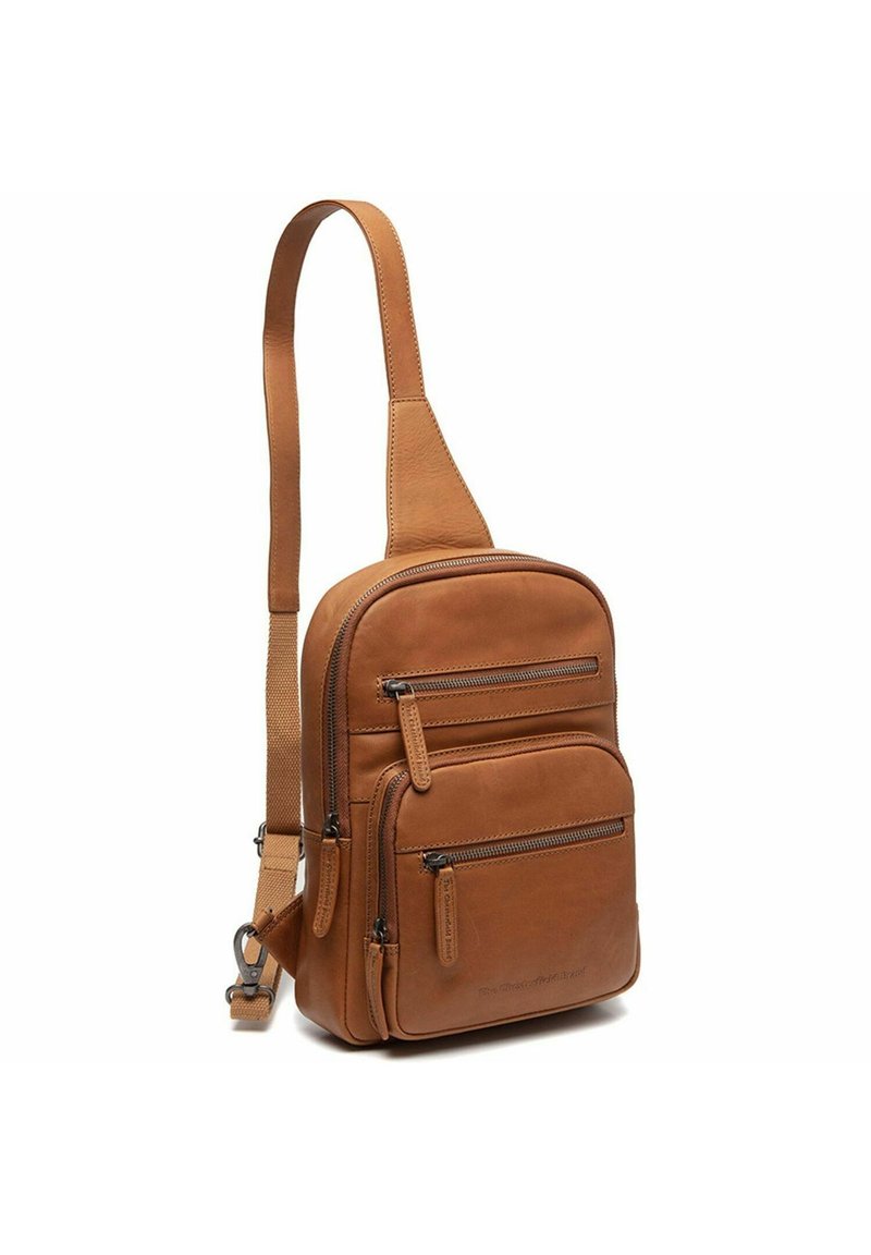 Sac à Dos En Cuir Vieilli Cognac - Style Robuste 8 Compartiments - Dos Pour Ordinateur 13" - Taille Unique Unisexe