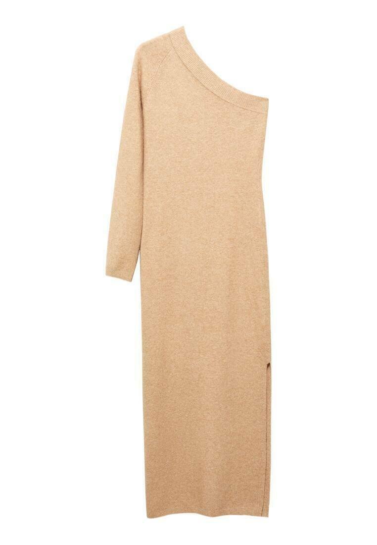Mango Gebreide jurk bruin Mango Gebreide jurk bruin