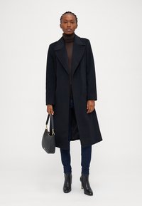 Lauren Ralph Lauren Petite BELTED WOOL-BLEND WRAP COAT - Κλασικό παλτό - black