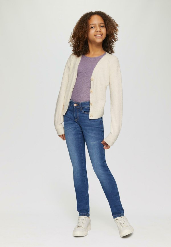 MIT KNOPFLEISTE AUS - Strickjacke - helles sand