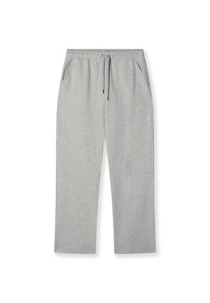 Lichtgrijze sweatpants gemaakt van zachte stof, met een elastische tailleband met een trekkoord en twee zijzakken.
