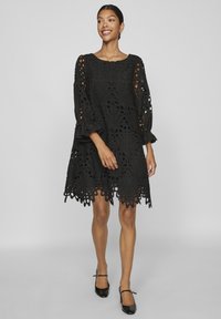 VILA VIKABELA ANGLAISE DRESS - Koktel haljina / svečana haljina - black