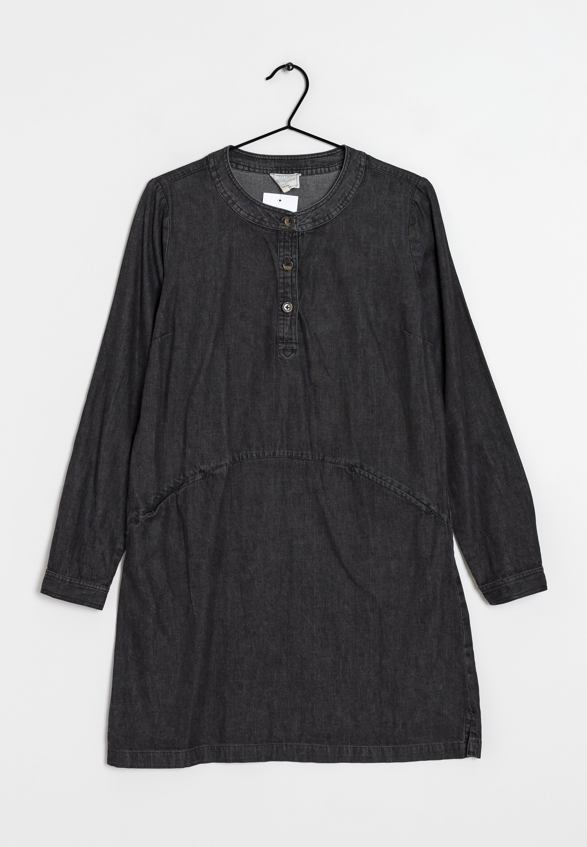 white christmas dresses Full Size Notched Short Sleeve Denim Dress Dusty Blue / L