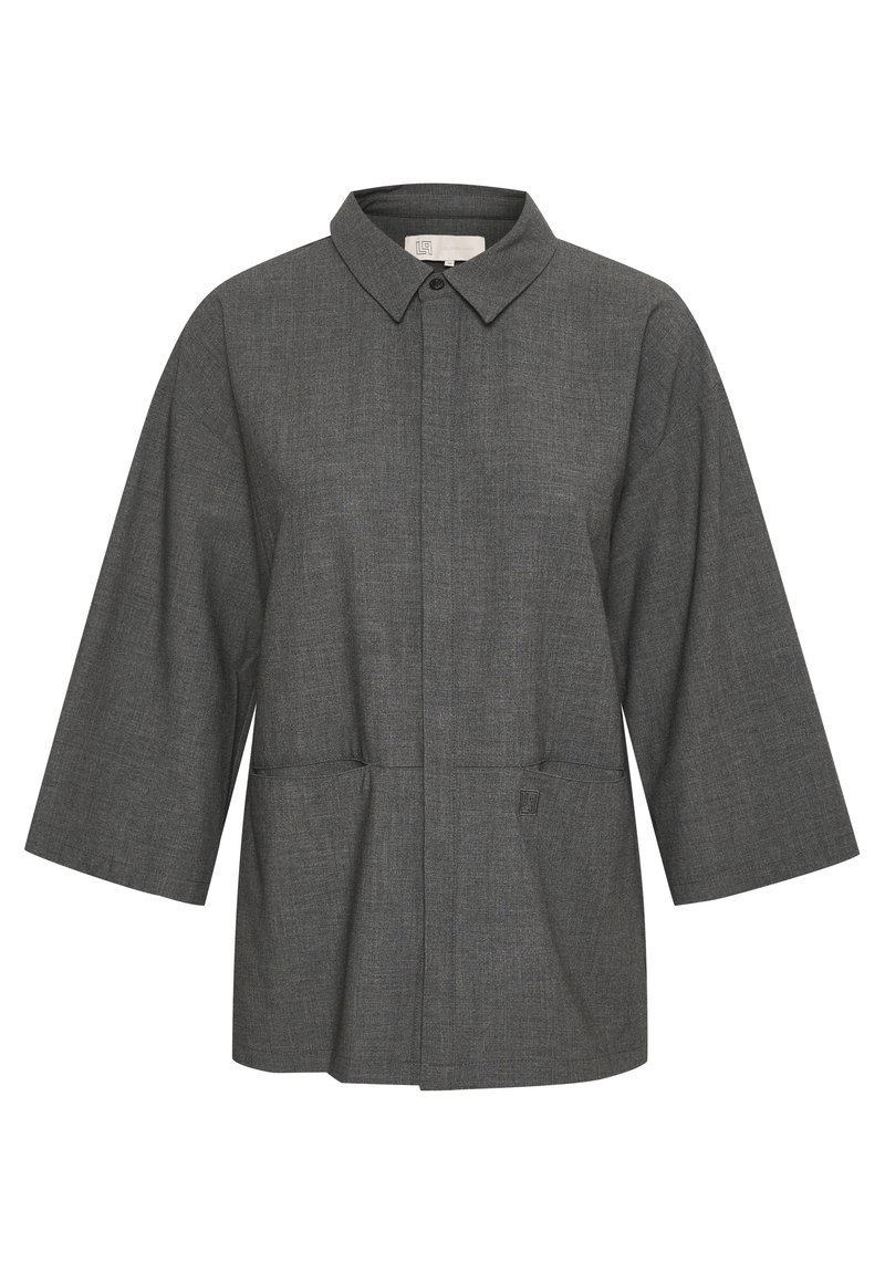Lounge Nine Overhemdblouse donkergrijs gemêleerd Lounge Nine Overhemdblouse donkergrijs gemêleerd