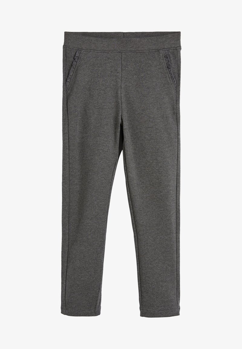 Pantaloni della tuta slim fit grigio scuro con vita elasticizzata e tasche laterali, realizzati in morbido tessuto a maglia.