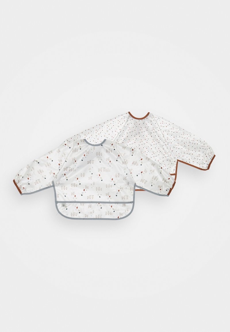 Lässig LONG SLEEVE BIB TINY FARMER SHEEP 2 PACK - Bavaglino - white