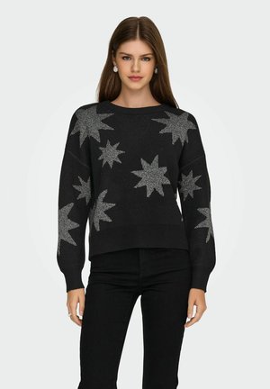 ONLROSIE O NECK GLITTER - Pullover - black