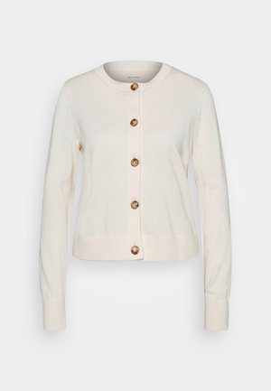 CARDIGAN LONGSLEEVE ROUND-NECK BUTTON CLOSURE - Kardigan - raw cream
