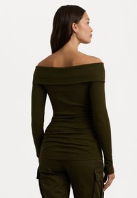 Lauren Ralph Lauren COTTON BLEND OFF THE SHOULDER TOP - Top dugih rukava - botanic green