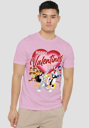 Cotton Soul, LOONEY TUNES VALENTINES DAY BUGS LOLA TWEETY TAZ DAFFY - Print T-shirt - pink