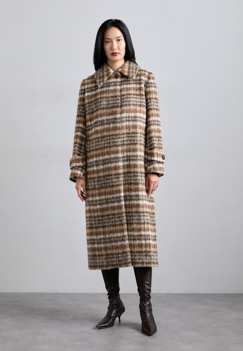 Rodebjer - AIDA BRUSHED CHECK - Klassischer Mantel - brown, Vergrößern