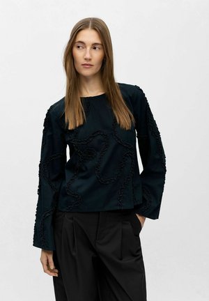 DETAILED - Pikkade varrukatega topp - black