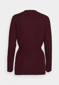 pure cashmere WRAP CARDIGAN - Casaco de malha - burgundy