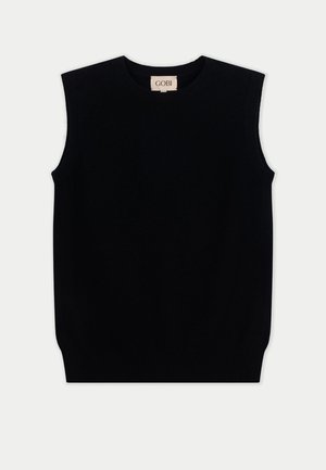 GOBI Cashmere, TIMELESS  CREWNECK VEST - Strickpullover - black