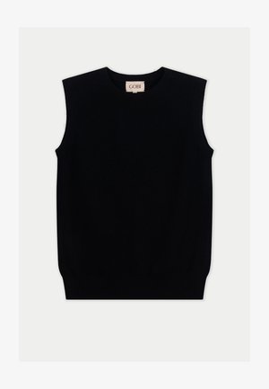 GOBI Cashmere, TIMELESS CREWNECK VEST - Strickpullover - black