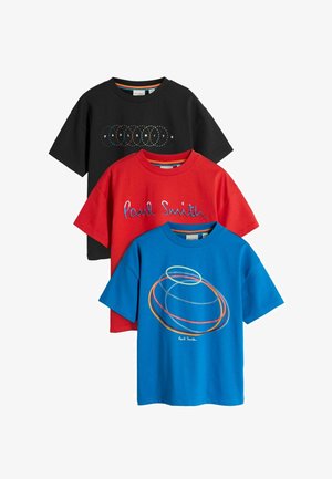 Paul Smith Junior, REGULAR FIT - GRAPHIC T-SHIRTS 3 PACK . - Print T-shirt - red blue black