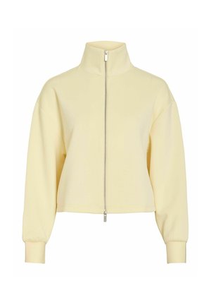 VILA, CARDIGAN VILOANA ZIPPER - Sweat zippé - pastel yellow