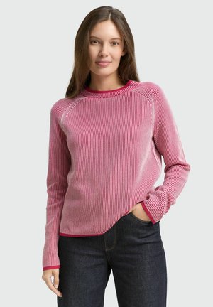 PULLOVER MIT RUNDHALSAUSSCHNITT - Pullover - pink plaited knit