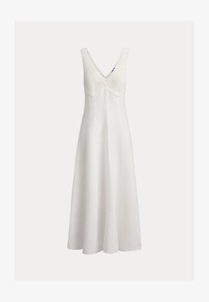 Polo Ralph Lauren CROCHET-TRIM LINEN DRESS - Maxikleid - white