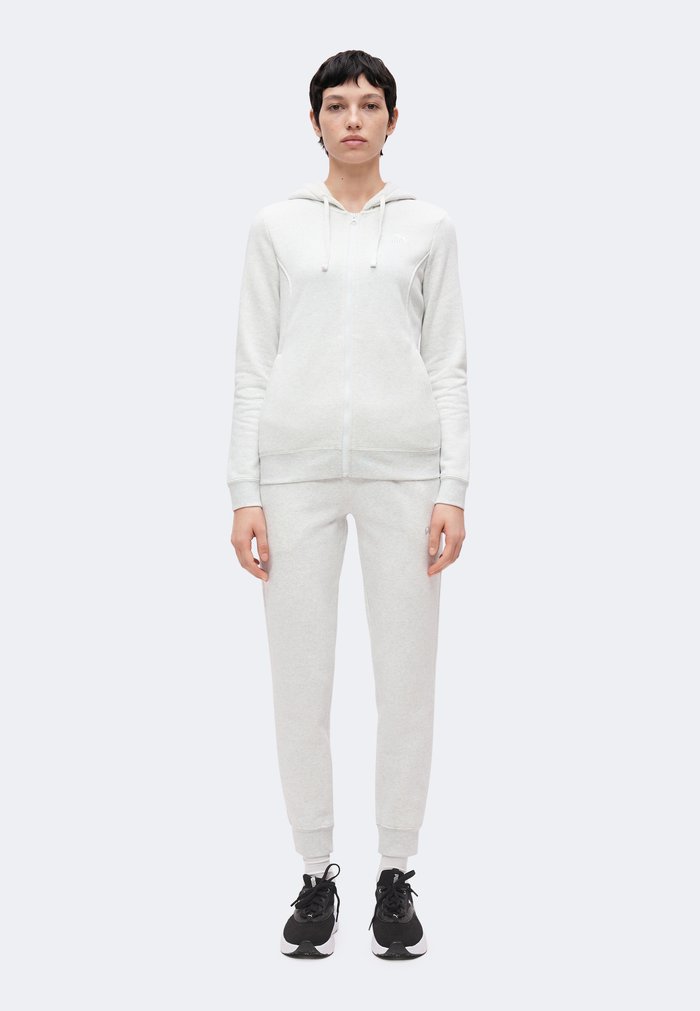 PUMA HOODED SUIT FULL ZIP - Tracksuit - white glow heather