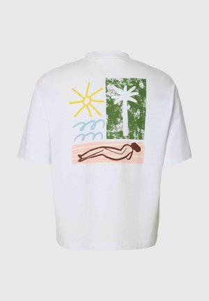 Selected, T-SHIRT RELAXED FIT - T-shirt con stampa - bright white