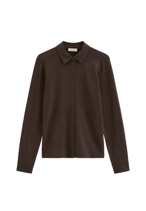 Marc O'Polo, MARC O'POLO JERSEY-POLOSHIRT REGULAR AUS GEBRUSHTEM SINGLE JERSEY - Overhemdblouse - burnt coffee