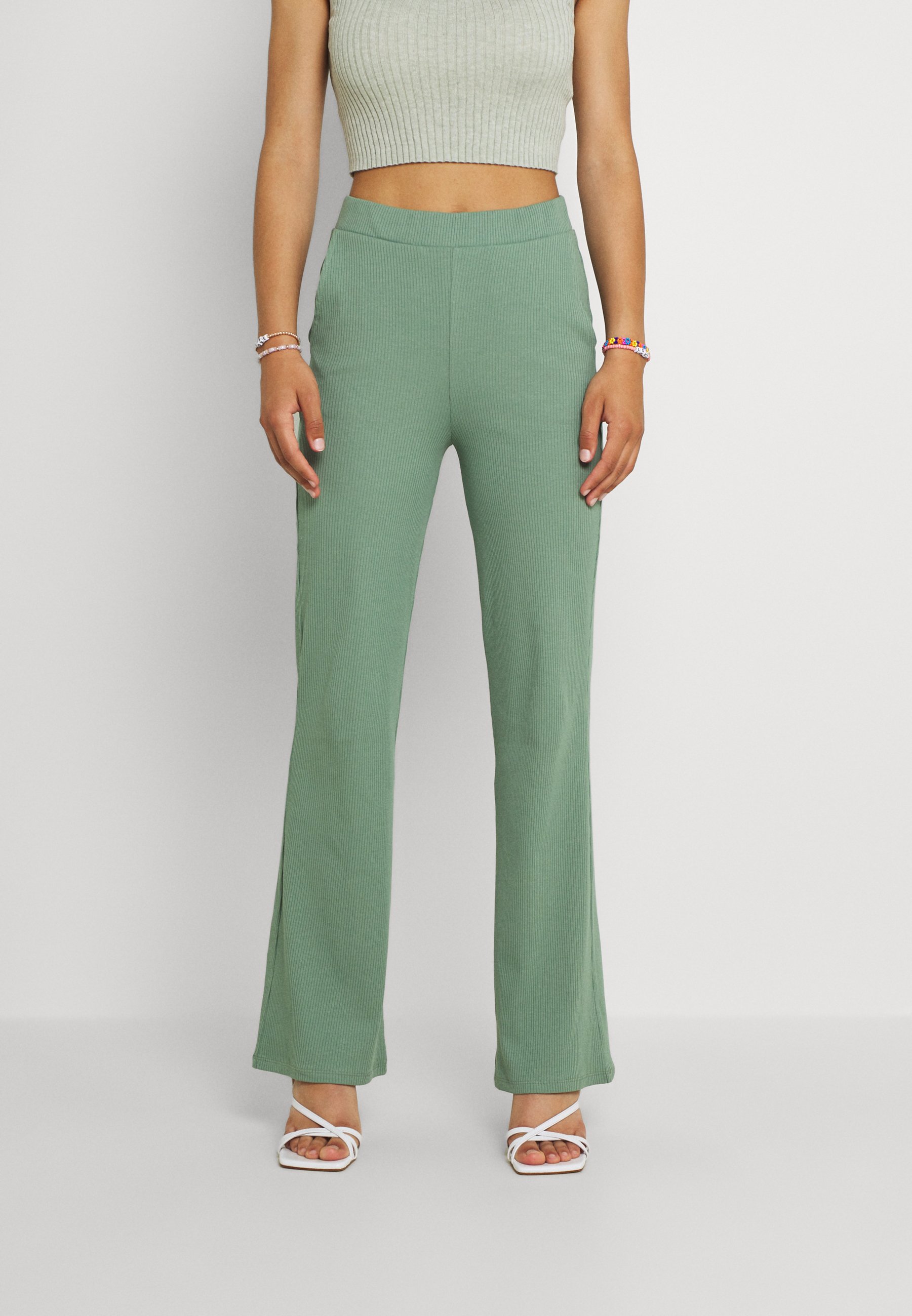 Vila VIJULLA PANTS - Broek - hedge green/mintgroen - Zalando.nl