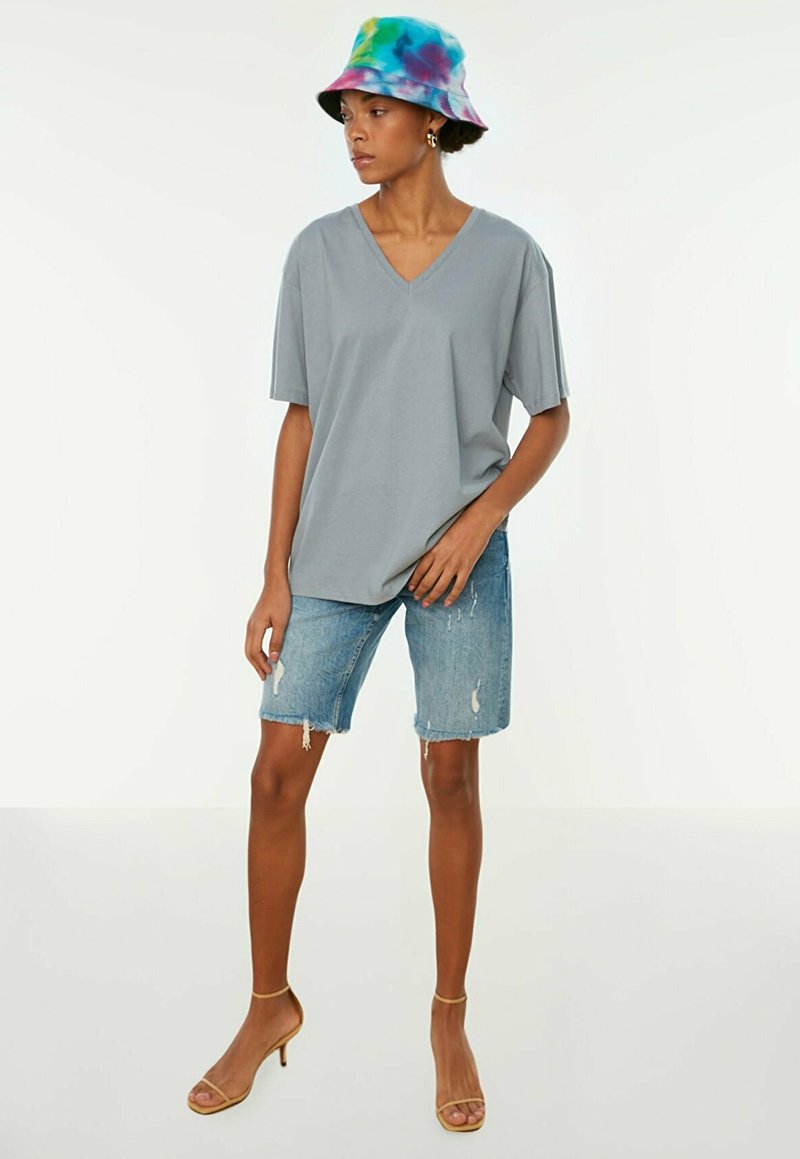 Damen T-Shirts | Trendyol T-Shirt basic grey/grau - ER38603 Damen T-Shirts | Trendyol T-Shirt basic grey/grau - ER38603